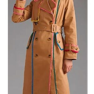 7 For All Mankind Tan Jacket with Pink Trim